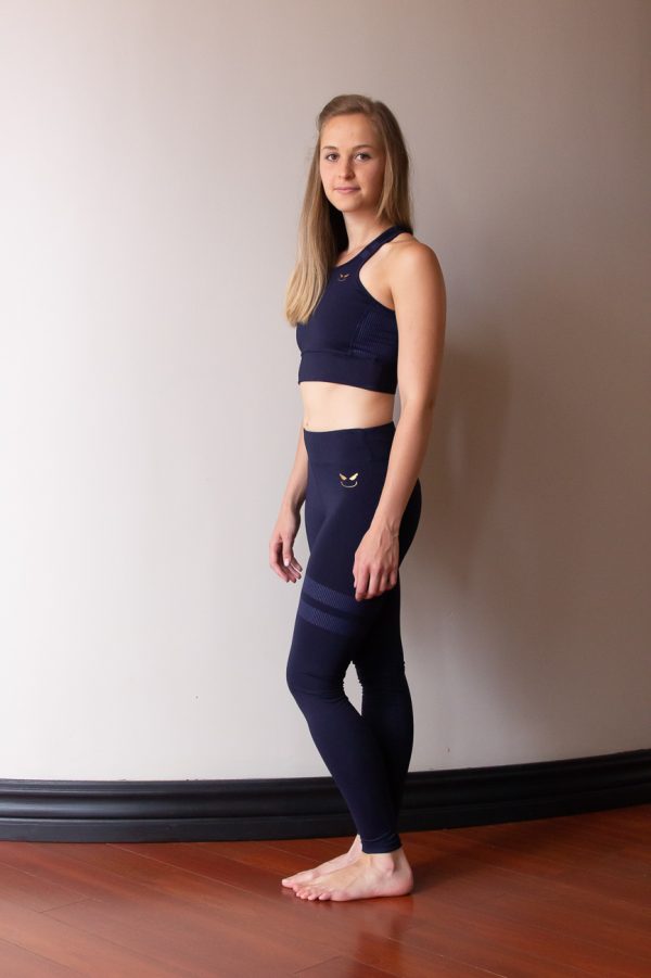Terra Array Brilliant Blue Set (Tights and Crop Top Bra) , active lifestyle wear. Great for running, gym, crossfit and sport with built in bra, active lifestyle wear. Great for running, gym, crossfit and sport